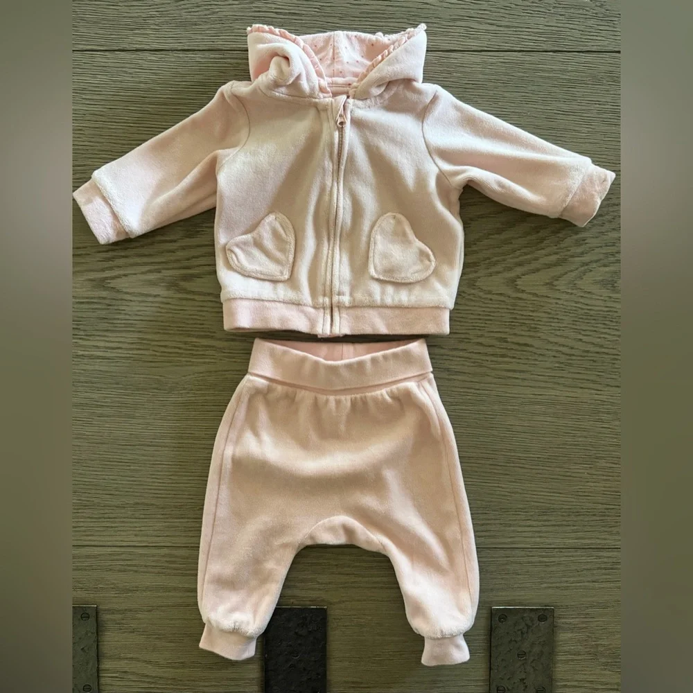 H&M Light Pink Hooded Baby Matching Set
